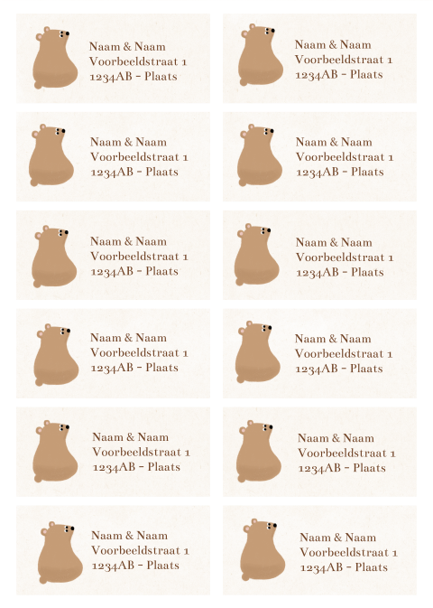 Adressticker beertje | 94 x 45 mm
